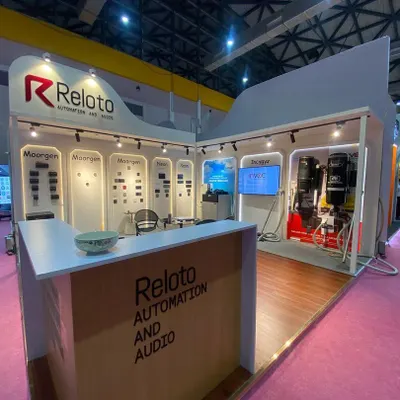 Our booth at the iDAC expo, a hub for architects, designers, and homeowners looking for premium automation and audio solutions. We were proud to present our curated selection of smart home technologies.