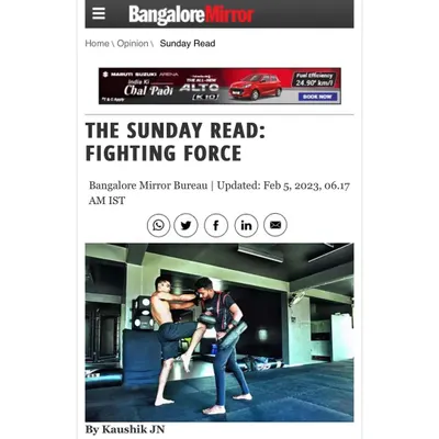 Our fighters were featured in the Bangalore Mirror for their dedication and success. This recognition highlights the hard work we put in every day at the gym.