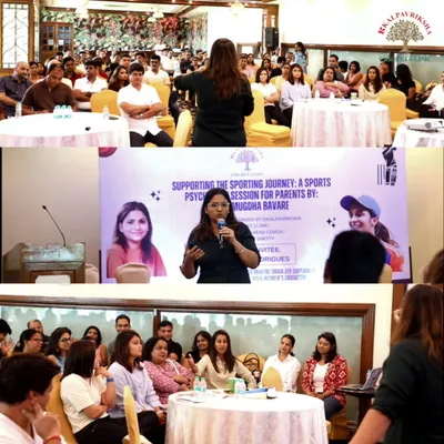 This collage captures the essence of our sports psychology workshops for parents. You can see the engaged audience, the interactive sessions, and our expert speaker, Ms. Mugdha Bavare, sharing practical insights. We create a community where parents learn and grow together.