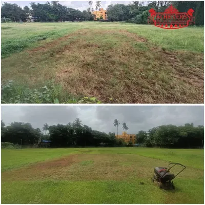 Before and after. A look at the transformation of our grounds as we prepare them for the new season. A perfect pitch is the first step to a perfect game.