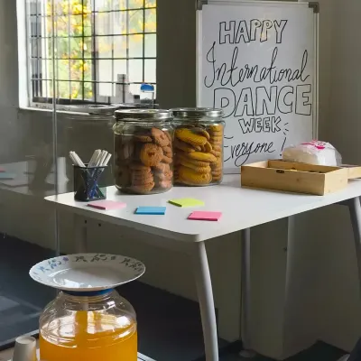 Celebrating International Dance Week with cookies and juice. It's the little things that build our community.