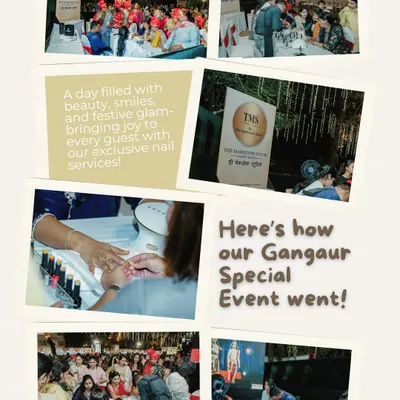 A collage from our Gangaur Special Event. It was a day filled with beauty, smiles, and festive glam as we brought our nail services to the celebration.