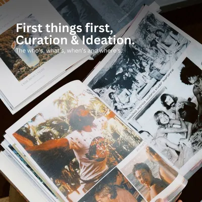 The process begins with curation and ideation. We spend time researching and brainstorming the who, what, when, and where of each event to ensure every experience we host is unique and thoughtfully planned.