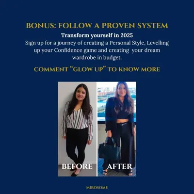 This is what a true glow-up looks like. By following a proven system, my client transformed her image, leveled up her confidence, and created her dream wardrobe on a budget. You can too.