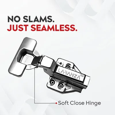 No slams, just seamless. My Soft Close Hinge ensures your cabinet doors shut with a whisper, not a bang, adding a touch of quiet luxury to your space.