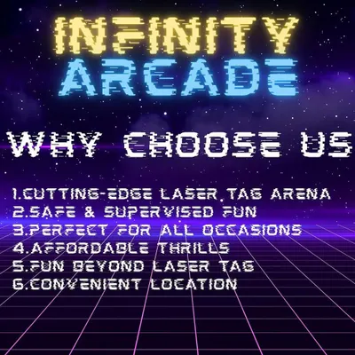 Wondering why you should choose us? Here are just a few reasons, from our cutting-edge laser tag arena to our affordable prices and convenient location. We offer fun beyond just one game.