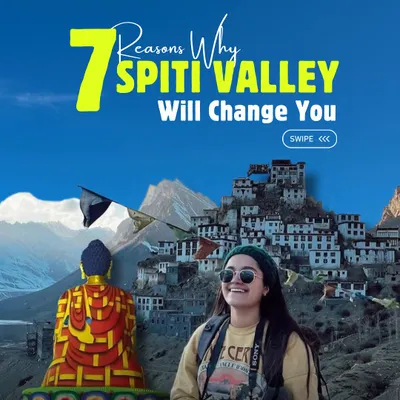 Spiti Valley isn't just a trip, it's a journey that can change you. This carousel gives you 7 reasons why, from its barren beauty to its spiritual calm.