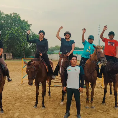 An evening ride with our happy warriors. We welcome riders of all ages and skills, creating a fun and supportive environment where everyone can enjoy their passion for horses.