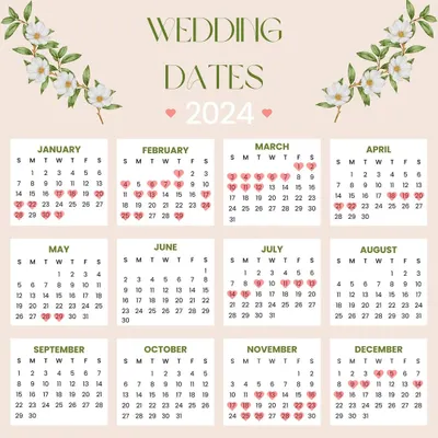 Planning to get married in 2024? We've got you covered. Here is a calendar of all the auspicious wedding dates to help you start your planning journey.