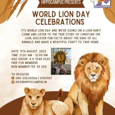 We're going on a lion hunt for World Lion Day! We celebrate the king of all animals by reading true stories, discovering fun facts, and making a beautiful lion craft to take home.