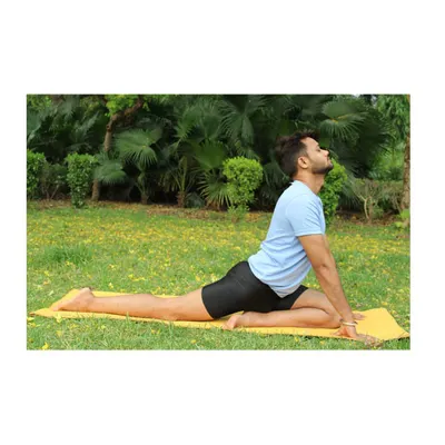 Eka Pada Rajakapotasana (Pigeon Pose) is a deep hip opener that helps release stored tension and emotion. Practiced here outdoors, it’s a reminder to breathe into discomfort and find softness in the stretch.