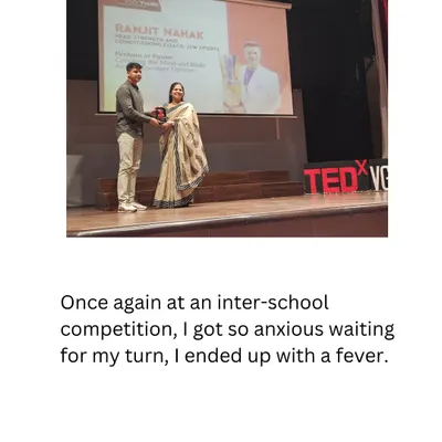 Receiving a token of appreciation after my TEDx talk. It was an honor to be invited and to contribute to a platform that champions the spread of ideas.