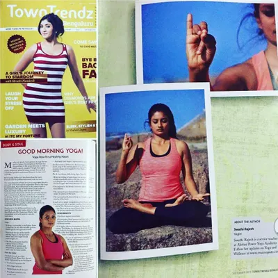It was an honor to be featured in Town Trendz magazine, discussing my yoga journey and philosophy. I was also happy to see my mudra photograph used in a Kannada book on mudras published by Sapna Book House.