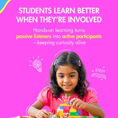 Students learn better when they're involved. Hands-on learning turns passive listeners into active participants, keeping curiosity alive.