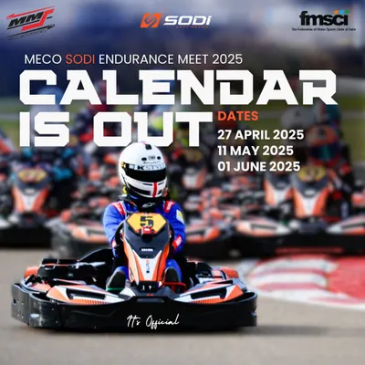 The official calendar announcement for the Meco SODI Endurance Meet 2025. This three-round series challenges teams in a 120-minute endurance race format.