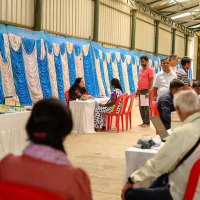 A wide view of our free Bone Mineral Density camp in action. It was a privilege to serve so many members of the community, providing check-ups and consultations to promote better health.
