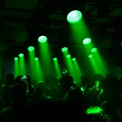 The entire club lit up for a Thalapathy birthday bash. The atmosphere at these fan parties is electric, and I make sure the music and lights match that intensity.