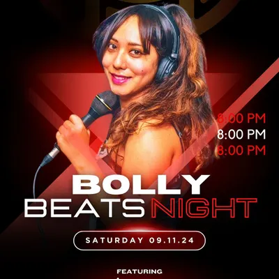 A poster for one of my signature 'Bolly Beats Night' events. I specialize in high-energy Bollywood and Punjabi music that is perfect for a Saturday night party.