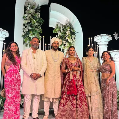 There are clients, and then there's them. A group photo with the happy couple and their family. Forever grateful to be a part of their big day in Goa.