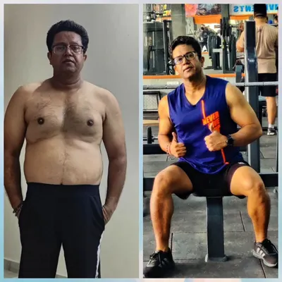 A complete body recomposition. This client shed excess body fat and built a stronger, more confident physique by following a structured nutrition and workout regimen.