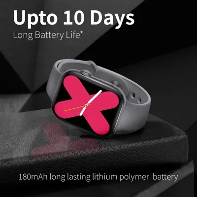 A creative product infographic for a smartwatch. This image combines a sleek product shot with text overlays to highlight key features like battery life, making it perfect for A+ content on Amazon.