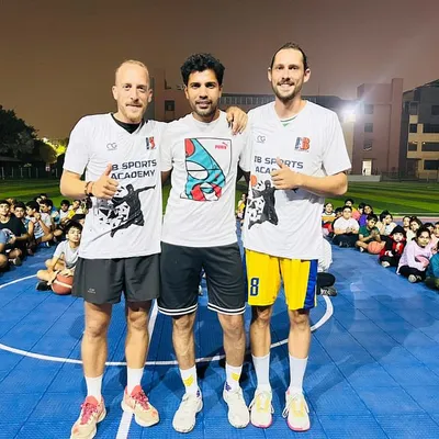 An electrifying day at our Basketball Clinic with professional French coaches. Here I am with the incredible coaches who shared their expertise and passion for the game with our students.