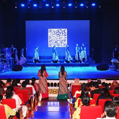 The grand view of our 'Sakhya 2025' showcase at the iconic Royal Opera House. It was an evening where the collective energy of our students, teachers, and audience filled the historic hall.