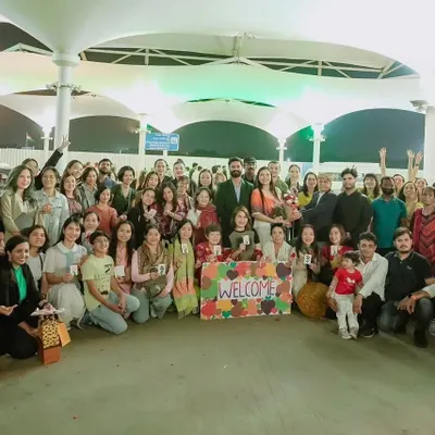 A warm welcome at the airport for a large group of yoga practitioners arriving from Vietnam. It is an honor to host international students and share the profound wisdom of yoga with them here in India.