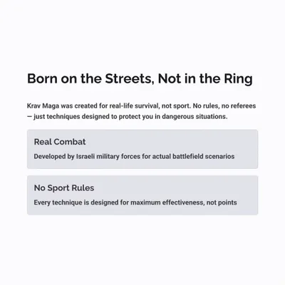 This principle is the core of what I teach. Krav Maga was born on the streets for survival, not in a ring for points. There are no rules or referees in a real fight, and your training must reflect that reality.
