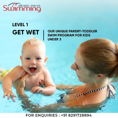 Our Level 1 'Get Wet' program is the perfect start for children under 3. You and your toddler will be in the water together, making their first experience with swimming a safe and happy one.