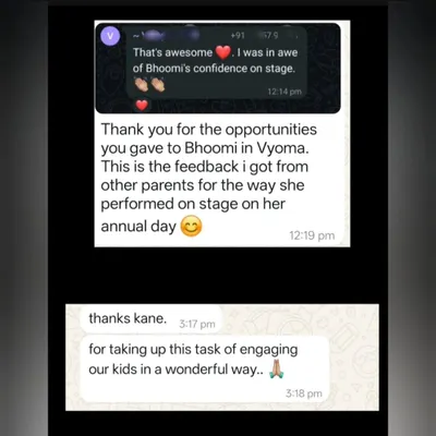 "I was in awe of Bhoomi's confidence on stage." Feedback like this from parents is our greatest reward. Seeing our students shine and grow in confidence is why we do what we do. Gratitude!