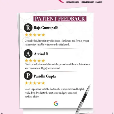These testimonials from my patients reflect my commitment to personalized care. I focus on creating proper skin routines, providing elaborated explanations, and diving deep into the root cause of their concerns.