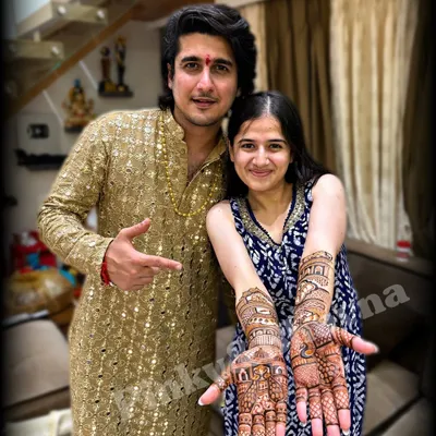 A special moment with actor Bhavin Bhanushali and his sister, for whom we had the pleasure of doing the wedding mehndi.