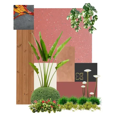 Every project begins with a vision. This mood board shows our creative process, where we combine textures, materials, colors, and plant types to define the aesthetic for a new outdoor living space before we even break ground.