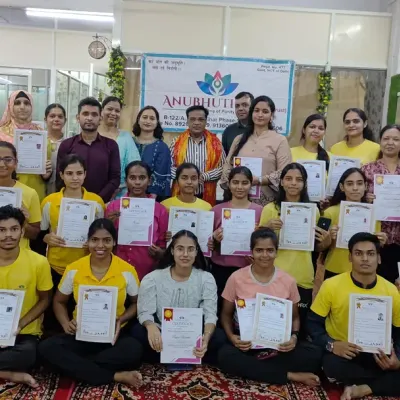 A proud moment for a large batch of our newly certified yoga instructors. Seeing so many happy faces ready to start their professional journey is the biggest reward for me.