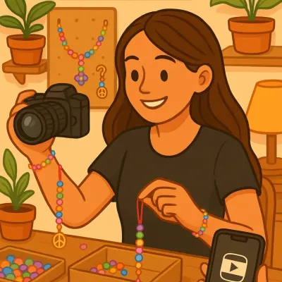 Ever wondered how your Trinketmagic pieces come to life? It's a one-woman show. This illustration shows me in my element, designing, shooting, and creating content for you.