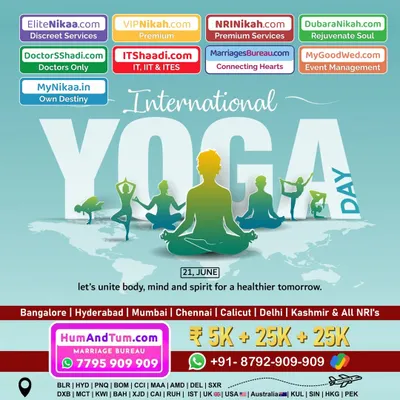 On International Yoga Day, we are reminded to unite body, mind, and spirit. A healthy life is the foundation for a healthy marriage.