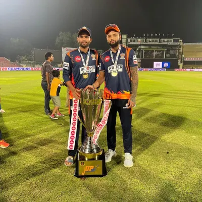 A moment of pride for the academy. Our student Karan Sharma, captain of Kashi Rudras, holding the championship trophy. His leadership and performance are a testament to his incredible work ethic.