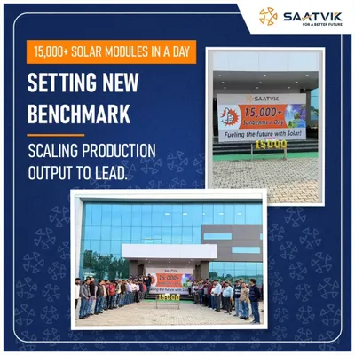 We recently set a new production benchmark by manufacturing over 15,000 solar modules in a single day. This milestone showcases our scaling capacity and our commitment to accelerating India's clean energy transition.
