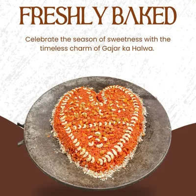 Nothing says love like our heart-shaped Gajar ka Halwa. Made with fresh carrots, pure ghee, and nuts, this traditional dessert is a warm and comforting end to any meal.