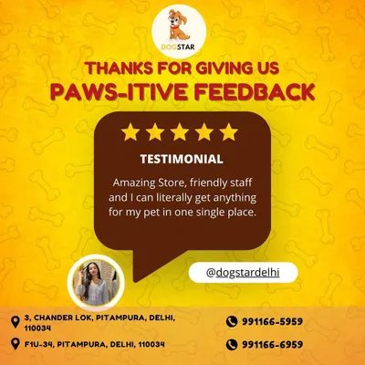 We are so grateful for this "paws-itive" feedback. This testimonial highlights what we strive for: to be a friendly, one-stop store where you can find everything you need for your pet in a single place.
