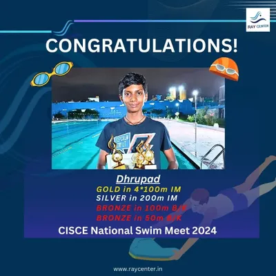 A huge moment for Dhrupad at the CISCE National Swim Meet 2024. His multiple medals, including gold in the relay, are a testament to his dedication and the high-level coaching he receives here.