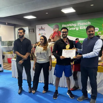 Another one of our boxers receiving his medal at the Super 40 Elite Men Boxing Championship. This is the result of countless hours of hard work and dedication in the gym.