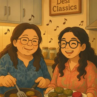 This illustration captures the heart of our kitchen perfectly. It's just my mom and me, sharing stories and laughter while cooking the same recipes our nani and dadi taught us. This is the love you taste in every bite.