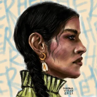 It felt so good to paint again after a long art block. I created this digital portrait to get my creative flow back, and it was so much fun to work in a different medium.