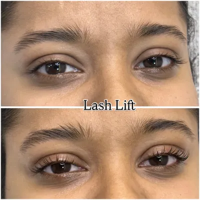 This before-and-after is a perfect example of a lash lift's power. We simply curled the natural lashes upwards, giving the eyes a wider, more awake appearance without any extensions.