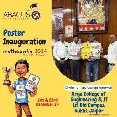 Our Chairman, Mr. Anurag Agarwal, inaugurating the poster for Mathopedia 2024 at Arya College of Engineering & IT. Such partnerships with major educational institutions add immense value to our franchise brand.
