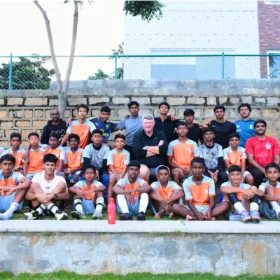 Our young footballers with Mr. Jason Withe, Head of Youth Development at Bengaluru FC, after an inspiring mentorship session. This is the kind of exposure that prepares our athletes for the big leagues.