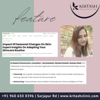 I was featured in this article discussing the impact of seasonal changes on skin. I shared my expert insights on how to adapt your skincare routine, such as switching to a lighter moisturizer in the summer and a richer one in the winter.