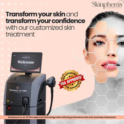 My clinic is built on a foundation of US FDA-approved technology. The Harmony XL Pro, shown here, is a versatile platform that allows me to customize treatments for a wide range of skin concerns, ensuring safe and effective results.